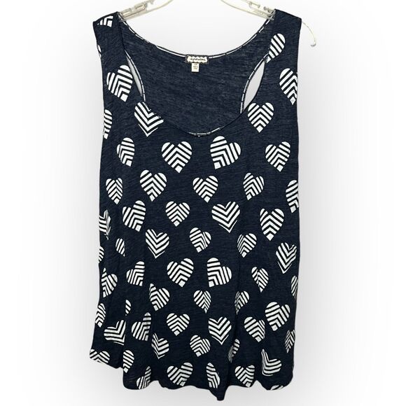 Eyeshadow Navy Blue Slubknit Swing Tank Top with White Hearts Size 2X NWOT - Picture 14 of 14